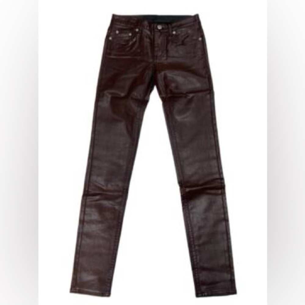 BLK DNM Women's Brown faux leather Pants